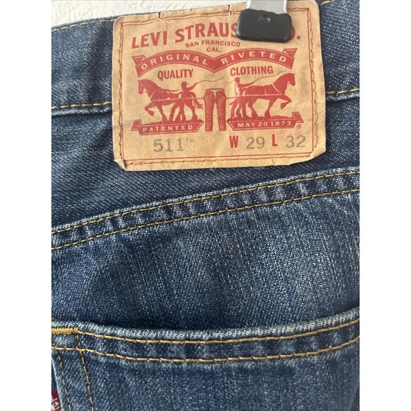 Levi's 511 men's jeans Medium Slightly Distressed Wash 29x32 100% Cotton - Picture 4 of 11